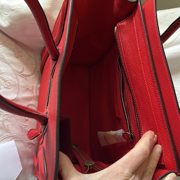 Red Celine Micro Luggage handbag. Used once. Comes with dust bag. - Picture 5 of 8